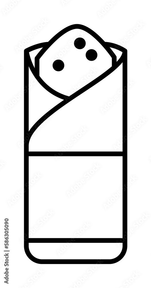 Aufkleber shaurma icon. element of fast food for mobile concept and web apps icon. thin line icon for website 