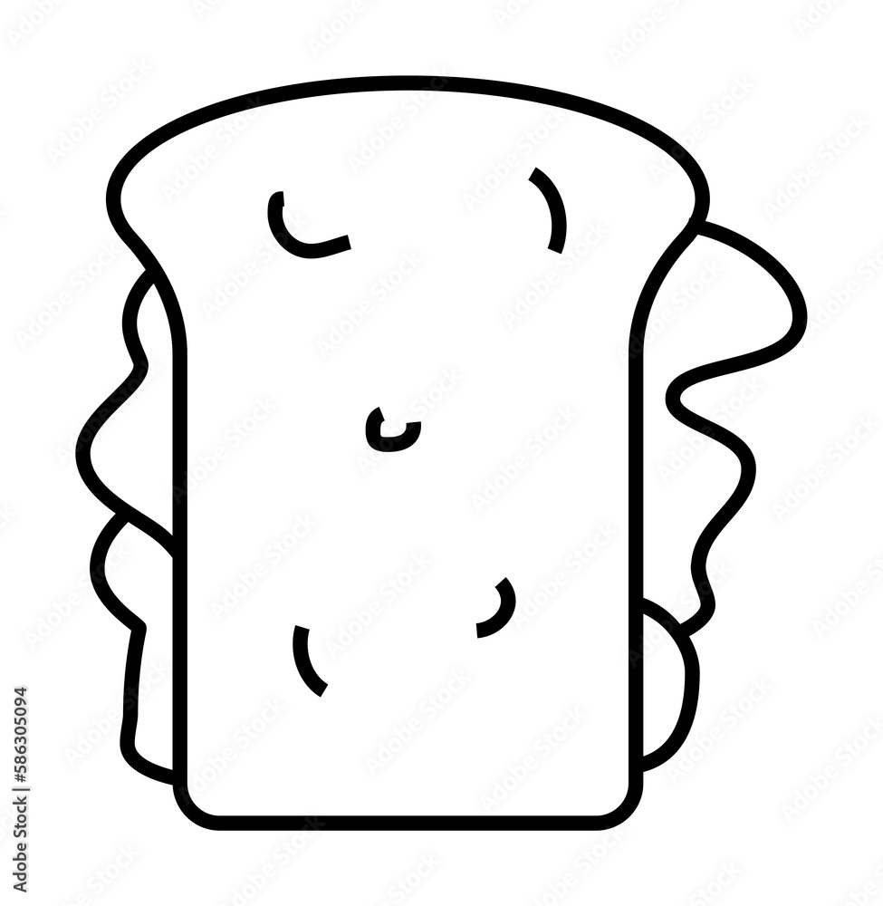 Aufkleber sandwich icon. element of fast food for mobile concept and web apps icon. thin line icon for website
