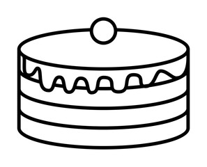 cake icon. Element of fast food for mobile concept and web apps icon. Thin line icon for website design and development, app development