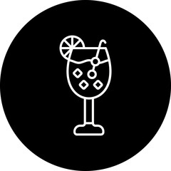 Cocktail Line Inverted Icon