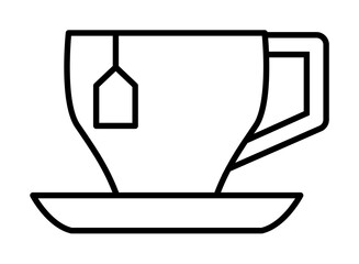 cup with disposable tea bag icon. Element of fast food for mobile concept and web apps icon. Thin line icon for website design and development, app development
