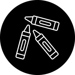 Crayons Line Inverted Icon