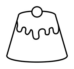 piece of cherry cake icon. Element of fast food for mobile concept and web apps icon. Thin line icon for website design and development, app development