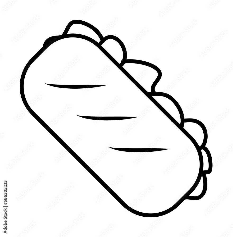 Aufkleber sandwich icon. element of fast food for mobile concept and web apps icon. thin line icon for website