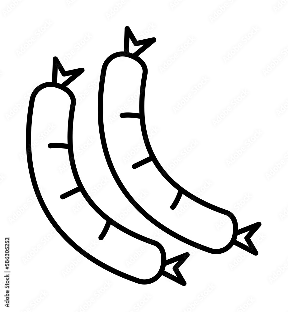 Poster sausages icon. element of fast food for mobile concept and web apps icon. thin line icon for website