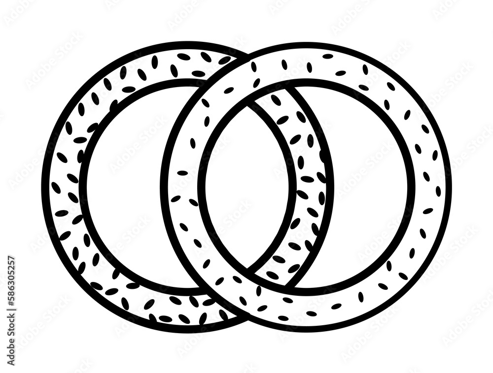 Poster bagel icon. element of fast food for mobile concept and web apps icon. thin line icon for website de