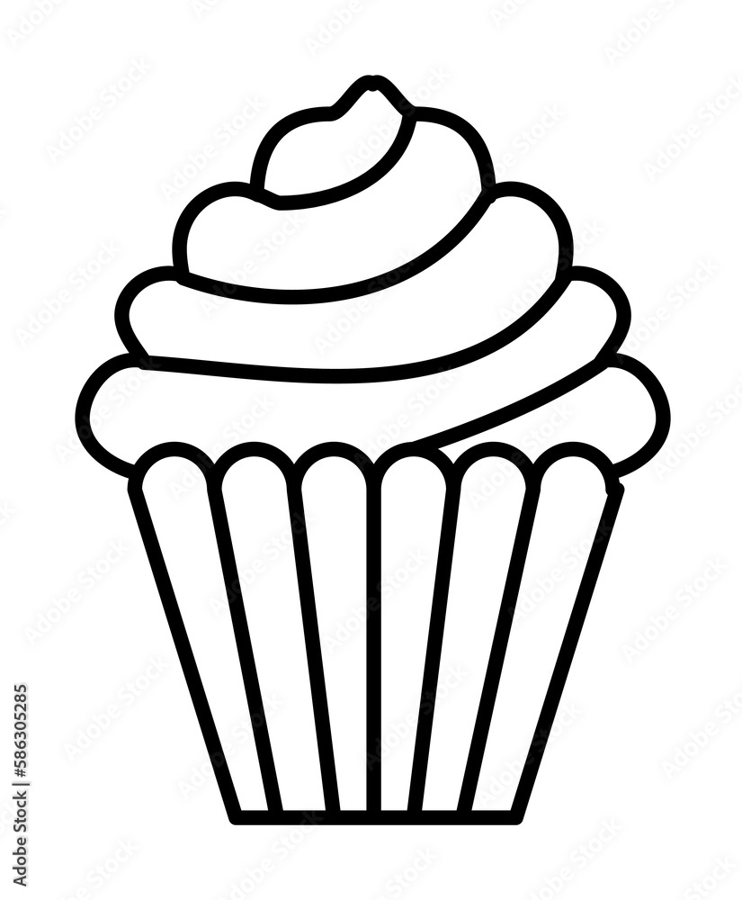 Poster cup cake icon. element of fast food for mobile concept and web apps icon. thin line icon for website
