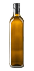 Sealed bottle of extra virgin olive oil isolated