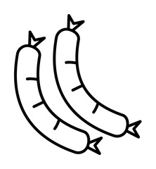 sausages icon. Element of fast food for mobile concept and web apps icon. Thin line icon for website design and development, app development
