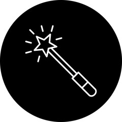 Magic Wand Line Inverted Icon