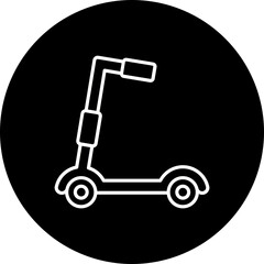 Kick Scooter Line Inverted Icon