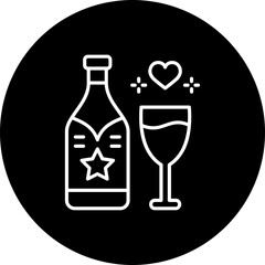 Champagne Line Inverted Icon