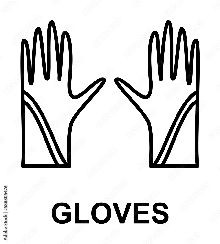 Poster gloves icon. element of women accessories with names icon for mobile concept and web apps. thin line