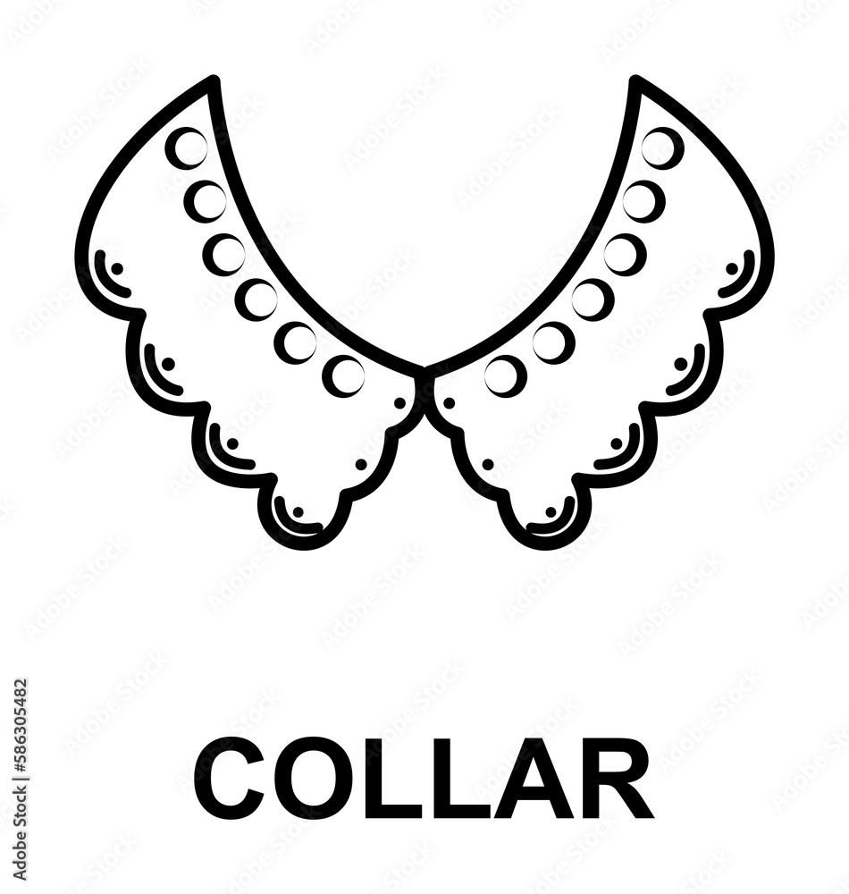 Poster collar icon. element of women accessories with names icon for mobile concept and web apps. thin line