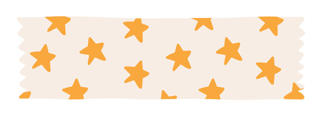 Pieces of Colorful scrapbook Washi Tape strip, label tag, decorative scotch. Printable Stickers with Stars for planner or journal
