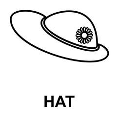 beach hat icon. Element of women accessories with names icon for mobile concept and web apps. Thin line beach hat icon can be used for web and mobile. Premium icon