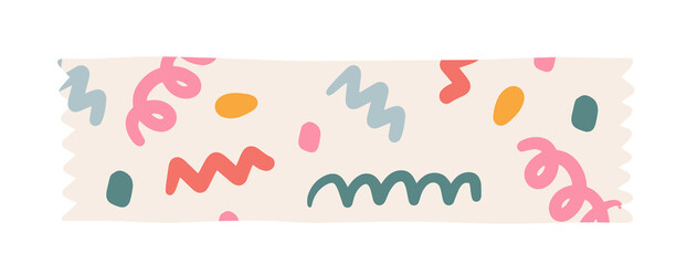 Pieces of Colorful scrapbook Washi Tape strip, label tag, decorative scotch. Printable Stickers for planner or journal