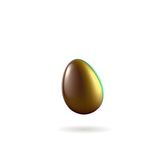 3D icon of a colorful Easter egg in the air on a white background with a shadow. Vector illustration