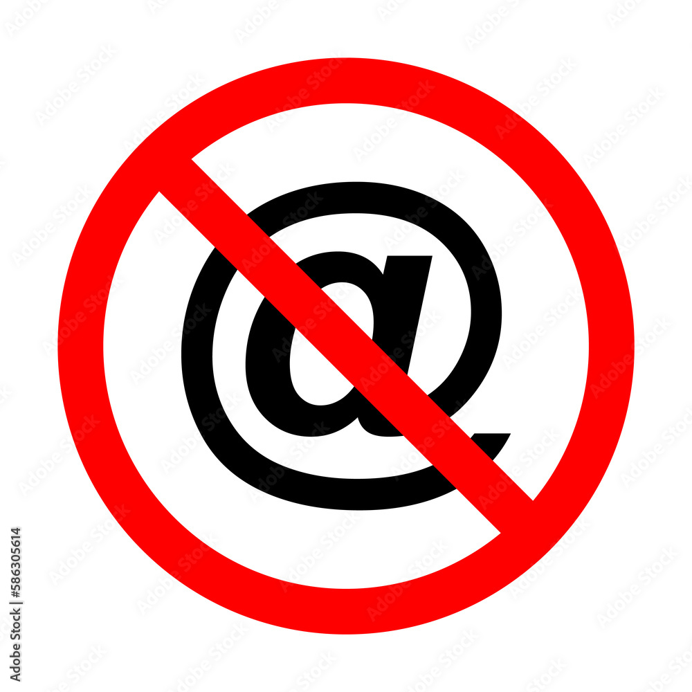 Poster e-mail prohibited icon. element of ptohibited sign for mobile concept and web apps. sign of e-mail p