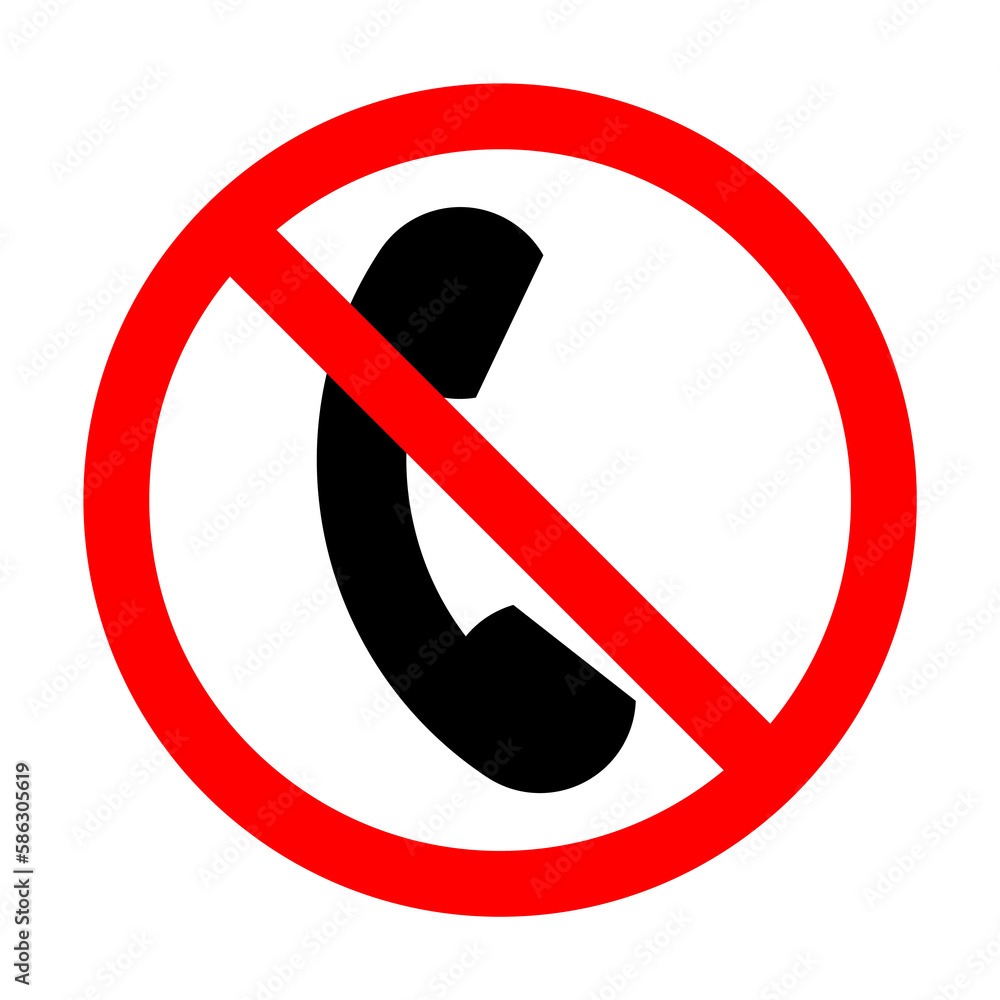 Poster phone not allowed icon. element of ptohibited sign for mobile concept and web apps. sign of phone no
