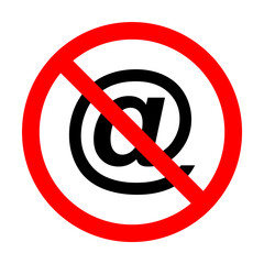 e-mail prohibited icon. Element of ptohibited sign for mobile concept and web apps. Sign of e-mail prohibited icon can be used for web and mobile