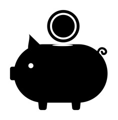 money pig icon. Element of banking and finance icon for mobile concept and web apps. Glyph style money pig icon can be used for web and mobile. Premium icon