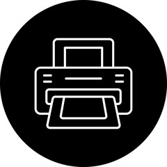 Printer Line Inverted Icon