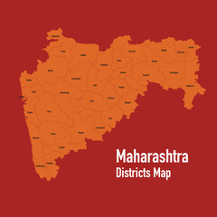 Vector illustration of Maharastra District map