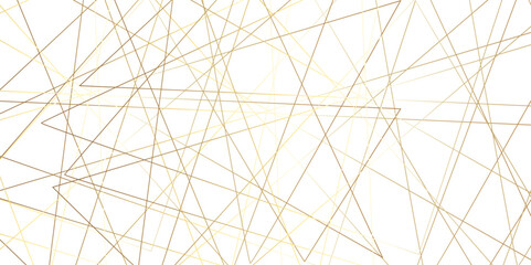 Abstract golden random chaotic liens with many triangles shape background. 