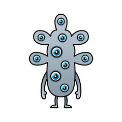 illustration vector alien design kawaii