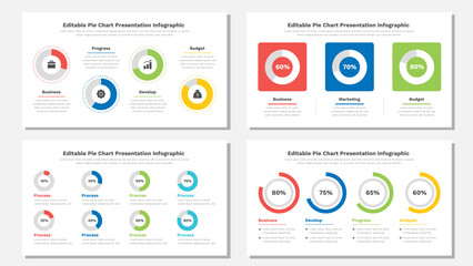 Pie chart infographic presentation template Editable