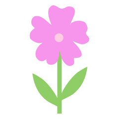 Simple flower icon, doodle style flat vector