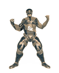 orc soldier from the deep is doing a powerful pose