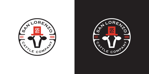 San Lorenzo Cattle Company Logo Simple Emblem Badge 4