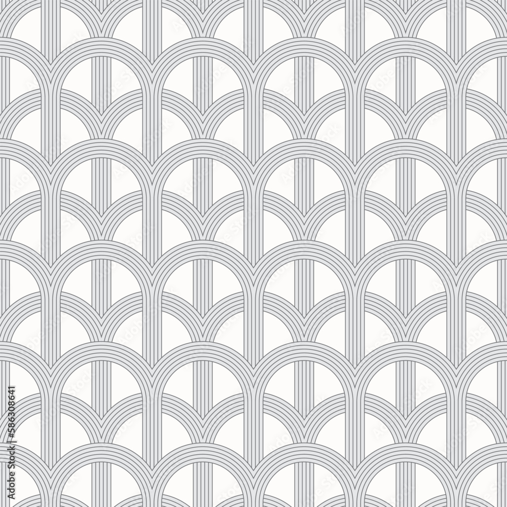Poster abstract seamless background with semicircles and lines.