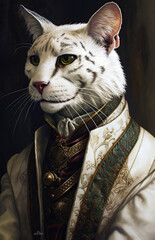 A_closeup_portrait_of_a_male_tabaxi_ranger_by_Albert_Generative AI