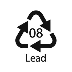 Battery recycling symbol 8 Lead , battery recycling code 8 Lead