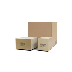 Cardboard Box Package on Transparent Background