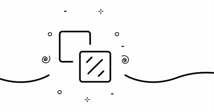 Sign symbolizing copying. gadget concept. One line drawing animation. Motion design. Animated technology logo. Video 4K.