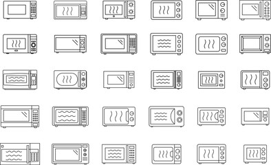 Microwave oven icon. Simple line Microwave Oven icon for templates, web design and infographics.