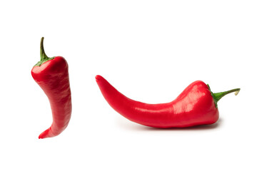 Red hot chili pepper isolated on a white background.