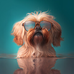 Naklejka premium dog in sunglasses