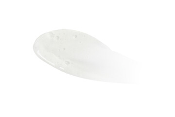 Transparent gel on a smear. Lubricant, gel, serum. Flowing, liquid, transparent. Isolated without background. PNG