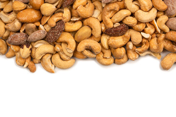 A group of almonds, pistachios, walnuts, macadamia, cashews.