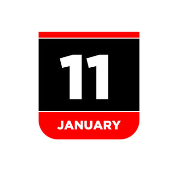 11 January vector calendar vector icon. 11 Jan card.
