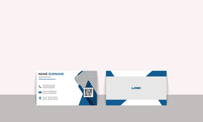 Double sided creative business card design with wonderful  colour combination modern business card template vector design visiting card. QR Code  . New visiting card design. Image business card.