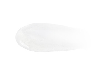 Transparent gel on a smear. Lubricant, gel, serum. Flowing, liquid, transparent. Isolated without...