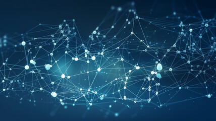 Obraz premium Composition of network of connections on blue background