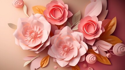 Mother's day, paper flowers, generative ai