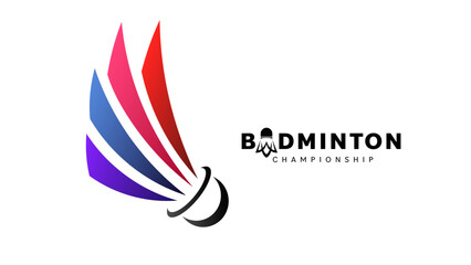 Badminton Logo , badminton court indoor , Simple flat design style  ,Illustrations for use in online sporting events ,  illustration Vector EPS 10